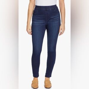 Nine West Pull On Jeggings Dark Blue Mid Rise Skinny Stretchy Size 4